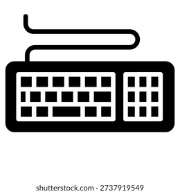 Keypad vector icon. PC keyboard Illustration sign. QWERTY keyboard symbol. Computer keyboard logo.