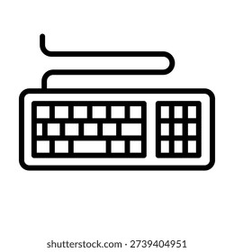 Keypad vector icon. PC keyboard Illustration sign. QWERTY keyboard symbol. Computer keyboard logo.