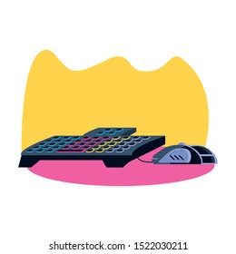 keypad of video game device vector illustration design