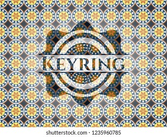 Keyring arabesque style badge. arabic decoration.