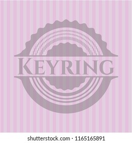 Keyring badge with pink background