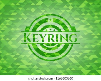 Keyring green emblem with mosaic background