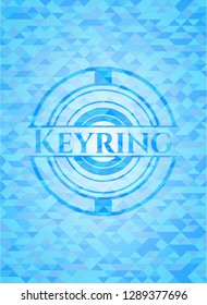 Keyring light blue emblem with mosaic background