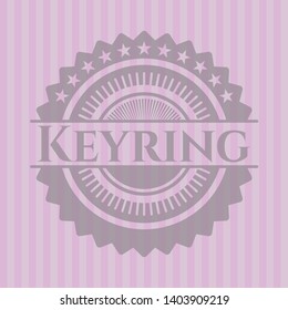 Keyring realistic pink emblem. Vector Illustration. Detailed.
