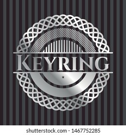 Keyring silvery emblem or badge. Vector Illustration. Mosaic.