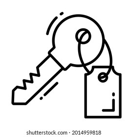 keyring trendy icon, line style isolated on white background. Symbol for your web site design, logo, app, UI.