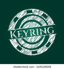 Keyring written on a chalkboard. Vector Illustration. Detailed.