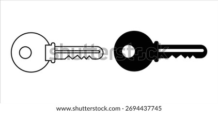 Keys black silhouette icon set collections vector.