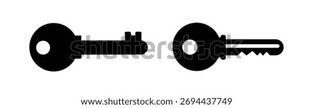 Keys black silhouette icon set collections vector.