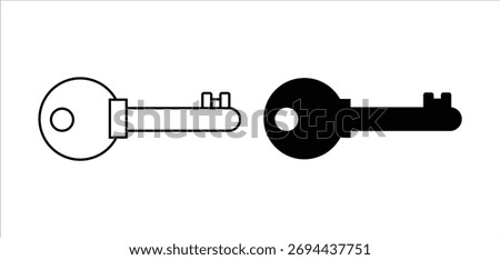 Keys black silhouette icon set collections vector.