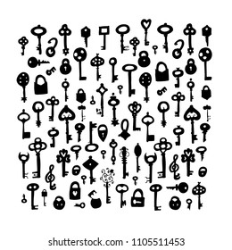 Keys collection, sketch for your design