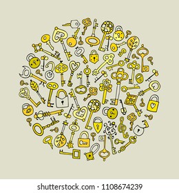 Keys collection, sketch for your design