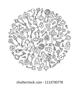 Keys collection, sketch for your design