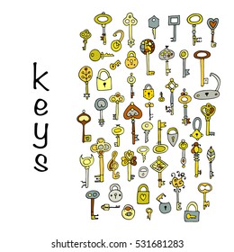 Keys collection, sketch for your design
