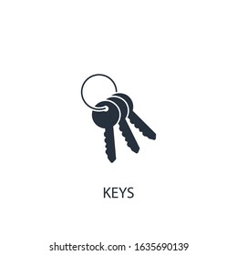 Keys concept icon. Simple one colored real estate element illustration. Vector symbol design from business collection. Can be used in web and mobile.