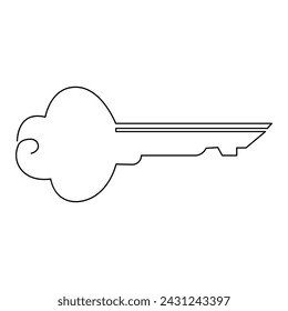 Keys continuous one line drawing of vector art.
