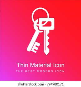 Keys couple in a ring red and pink gradient material white icon minimal design