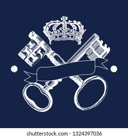 Vector de insignias de las teclas y de la corona