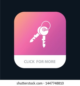 Keys, Door, House, Home Mobile App Button. Android and IOS Glyph Version