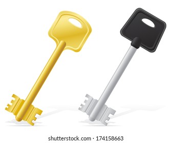keys door lock vector illustration isolated on white background