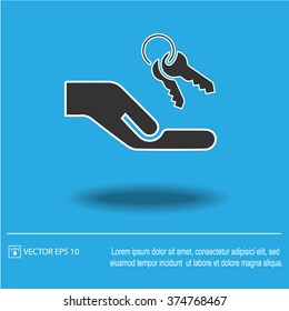 Keys hand vector icon.
