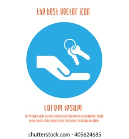 Keys in hand vector icon. Simple isolated sign. Secure home logo symbol.