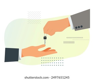 Keys Handover - Transfer Ownership - Stock Illustration as EPS 10 File