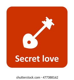 Keys with heart handle vector icon for web and print