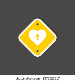 Keys hole and heart icon