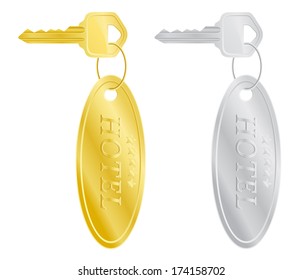 keys hotel door lock vector illustration isolated on white background
