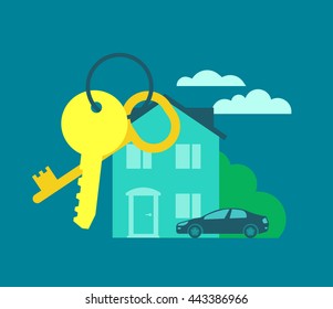 Keys from the house. Buying real estate