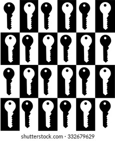 keys icon black and white vector