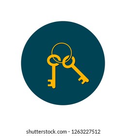 Keys Icon in circle background. Vector isolated illustration.