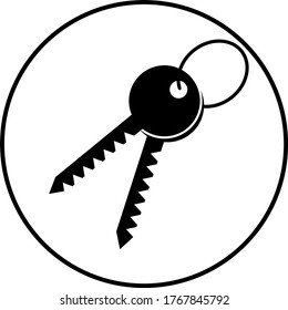 Keys icon. Free flat design. Black and white vector.