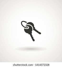 Keys icon , isolated. Closing and opening door. Sign and symbol . Locking and unlocking door vintage key pictogram, vector illustration.