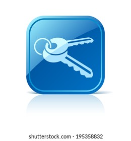Keys icon on blue web button