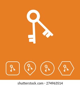Keys Icon on Flat UI Colors with Different Shapes. Eps-10.