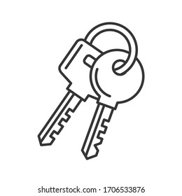 Keys Icon on White Background. Line Style Vector