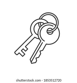 Keys Icon on White Background. Line Style Vector