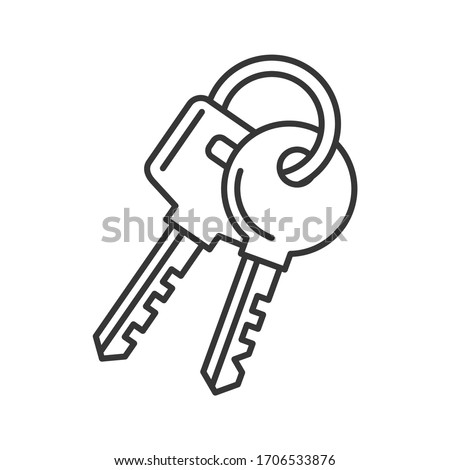 Keys Icon on White Background. Line Style Vector