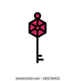 Keys icon, safe and protection sign - Linear fill vector icon