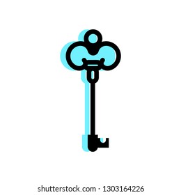 Keys icon, safe and protection sign - Linear fill vector icon