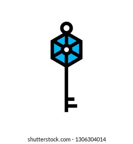 Keys icon, safe and protection sign - Linear fill vector icon