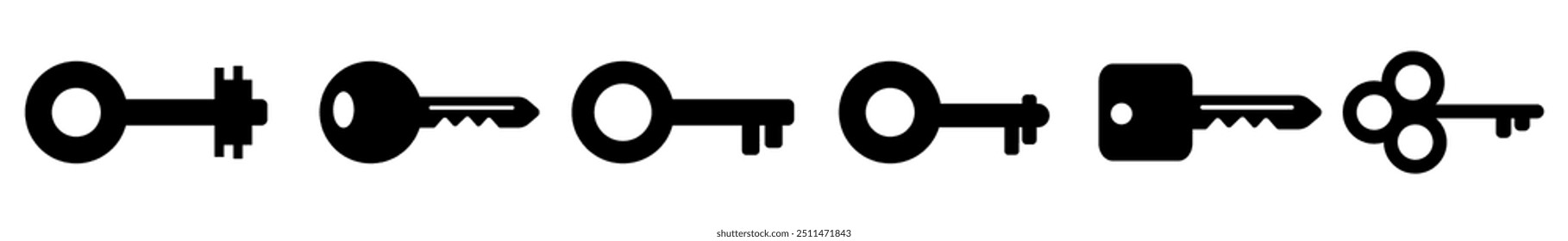 Keys icon set . Key symbol collection. Vector
