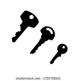 Keys icon set. Silhouette vector design. Illustration vector style.