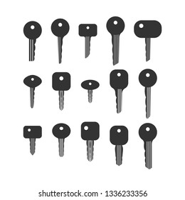 keys icon set. vector illustration on white background