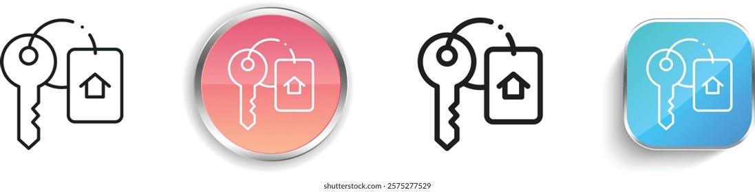 keys icon. Thin Linear, Regular and Button Style Design Isolated On White Background