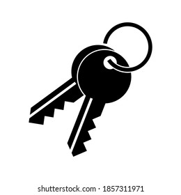 Keys icon vector. Flat black vector illustration on white background.