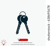 Keys Icon vector, flat design best vector icon