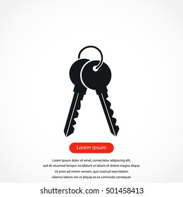 Keys Icon vector, flat design best vector icon
